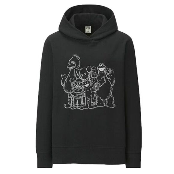 KAWS x Uniqlo x Sesame Street Group #2 Outline Hoodie Small - Picture 1 of 6